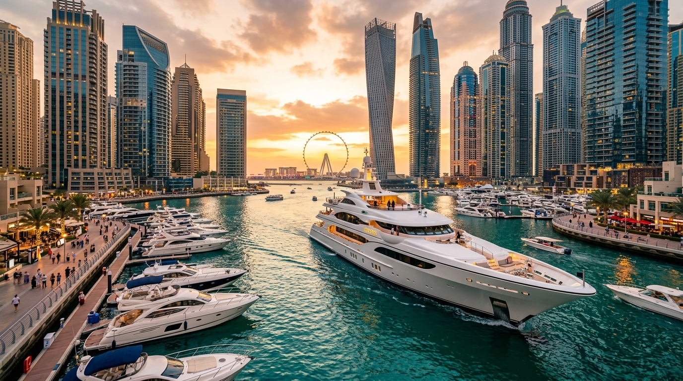 Dubai Marina Luxury Mega Yacht Cruises